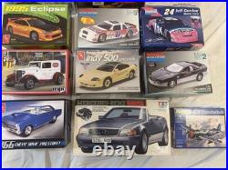 Lot of 12 Plastic Model Car and Airplane Kits Amt Lindberg Revell Monogram