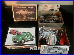 Lot of 14 Vintage Model Car Kits AMT, MFC, AIRFIX, Revell, James Bond, Corvette