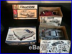 Lot of 14 Vintage Model Car Kits AMT, MPC, AIRFIX, Revell, James Bond, Mustang