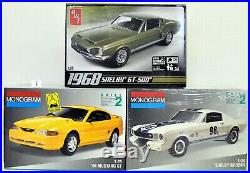 MODEL CAR LOT J (3) AMT & MONOGRAM 1/25 1/24 FORD MUSTANG & SHELBY car kits