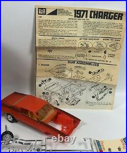 MPC 1971 Dodge Charger Annual Kit Model Car #7107 APPEARS COMPLETE Partial Build