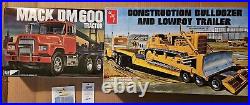 MPC 1/25th Scale DM 600 Mack Tractor & Amt Bulldozer And Lowboy Trailer Combo