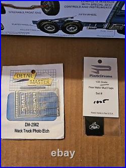 MPC 1/25th Scale DM 600 Mack Tractor & Amt Bulldozer And Lowboy Trailer Combo