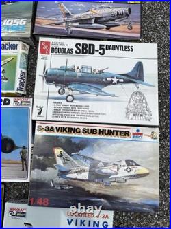 Mixed Lot Of 27 Vintage Model Airplanes Military Revell Monogram Scalecraft 148