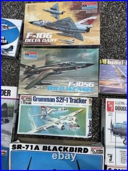 Mixed Lot Of 27 Vintage Model Airplanes Military Revell Monogram Scalecraft 148