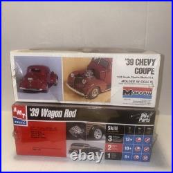 Monogram 39 Chevy Coupe And AMT 39 Wagon Rod Lot Of 2 Car Model Kits