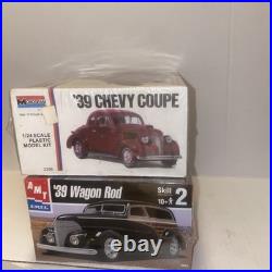 Monogram 39 Chevy Coupe And AMT 39 Wagon Rod Lot Of 2 Car Model Kits
