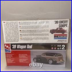 Monogram 39 Chevy Coupe And AMT 39 Wagon Rod Lot Of 2 Car Model Kits