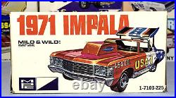Mpc 1971 Chevrolet Impala Kit#1-7103-225 Amt 1/25 Nos Rare Molded In White Model