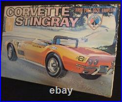 NOS OPEN BOX! Vintage AMT CORVETTE STINGRAY CONVERTIBLE 1/25TH MODEL nice