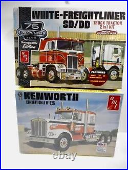 New Sealed AMT 125 Kenworth W-925 / Freightliner SD/DD Plastic Model Kits