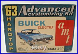 ORIGINAL VINTAGE 3 in 1 AMT 1963 BUICK ELECTRA HARDTOP UNBUILT OPEN KIT #6523