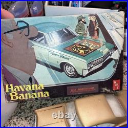 ORIGINAL rare two cars need love, AMT 1965 OLDS DYNAMIC 88 HAVANA BANANA