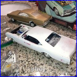 ORIGINAL rare two cars need love, AMT 1965 OLDS DYNAMIC 88 HAVANA BANANA