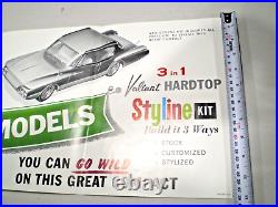 ORIGNAL 1962 AMT 3in1 STYLINE KIT STORE SIGN DISPLAY POSTER APPROX 34x11 L@@K