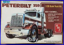 Older AMT Peterbilt 359 Big Rig Plastic Truck Model 1/25 #T501