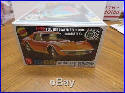 Original 1/25 Amt 1969 Chevrolet Corvette Stingray Sealed Model Kit #y912