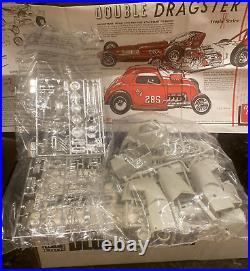 Original, Amt-ertl-vintage Double 3 In 1 Dragster Kit Trophy-made In Usa-1992