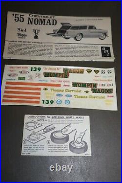 Original Issue 125 AMT 1955 55 Chevy Nomad 3 in 1 Model Kit 2755-200 Chevrolet