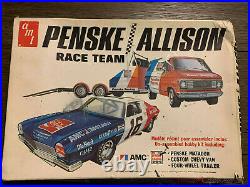 Penske Allison Race Team AMC Matador AMT 1/25! VINTAGE RARE Chevy Van Trailer