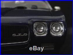 Pontiac GTO 1970s Muscle Car 1 18 Hot Rod Race Dragster Carousel Blue Model 24