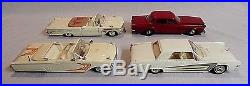 Rare! Four 1960`s Amt And Revell Built Annual 1/25 Scale Vintage Model Car Kits