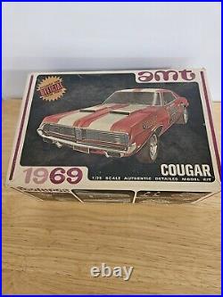 RARE! VINTAGE AMT 1969 COUGAR XR-7 1/25 #908 Started See Photos