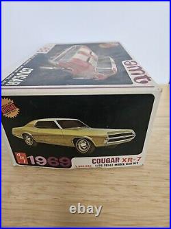 RARE! VINTAGE AMT 1969 COUGAR XR-7 1/25 #908 Started See Photos