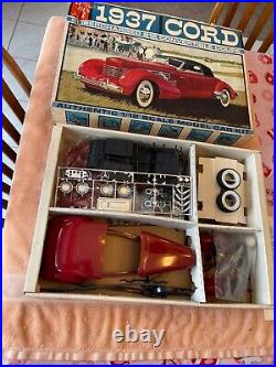 RARE VTG AMT # 370-700 1/12th Scale 1937 CORD Convertible Model Car Kit Open Box