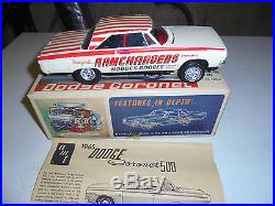 RARE vintage AMT 1965 Dodge Coronet 500 withbox and instructions, NO RESERVE