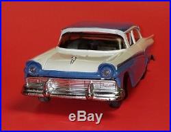 Rare 1957 Ford Custom 300 Friction Promo Car Blue & White Amt