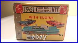 Rare AMT SMP 3 in 1 1961 Chevy Impala Convertible Model Car Kit Partially Built