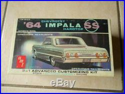 Rare Amt 1964 Chevrolet Impala Hardtop Working Headlight Version Unbuilt