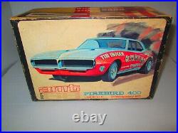 Rare! Original Vintage Amt 1968 Tin Indian Pontiac Firebird 400 Kit Complete