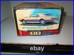 Rare! Original Vintage Amt 1968 Tin Indian Pontiac Firebird 400 Kit Complete
