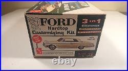 Rare Vintage AMT 1962 3 in 1 Ford Hardtop Model Car Kit 1/25 Scale