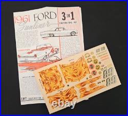 Rare Vintage Model Kit #61-149 AMT 1961 Ford Convertible K111 Open Box Unbuilt