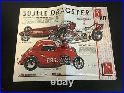 Rare Vintage Original 1967 AMT 1/25 Double Dragster Model Kit withOriginal Box