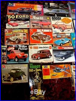 Revell Amt Nsra 1/25 Scale 21 Model Lot 18 Cars 1 Robot & Plane Ect Orig. Boxes