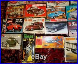 Revell Amt Nsra 1/25 Scale 21 Model Lot 18 Cars 1 Robot & Plane Ect Orig. Boxes