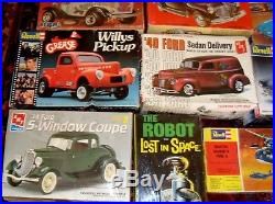 Revell Amt Nsra 1/25 Scale 21 Model Lot 18 Cars 1 Robot & Plane Ect Orig. Boxes