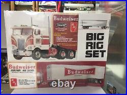 SEALED 125 AMT model car kit Budweiser BIG RIG SET Peterbilt semi truck trailer