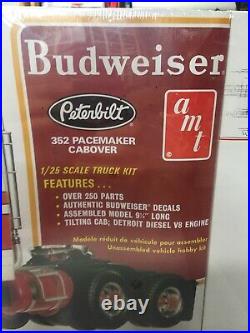SEALED 125 AMT model car kit Budweiser BIG RIG SET Peterbilt semi truck trailer