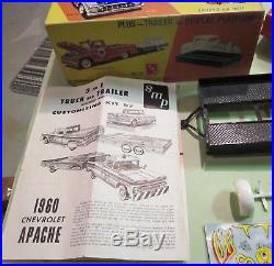 SMP 1960 Chevrolet Apache Pickup Truck & Trailer 3-in-1 Kit Chevy AMT in Box 60