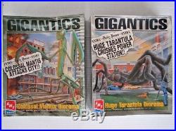 Sealed! 1996 Amt Ertl Model Kits Set Of 2 Gigantics Tarantula & Praying Mantis