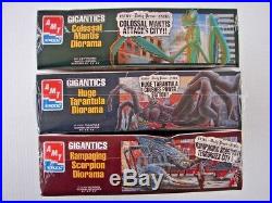 Sealed! 1996 Amt Ertl Model Kits Set Of 3 Gigantics Scorpion Tarantula Mantis
