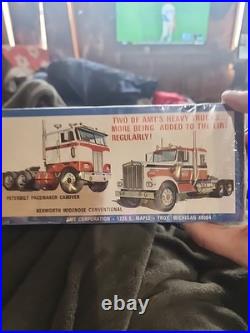 Sealed Vintage Original Mib Amt White-freightliner Sd Truck Tractor Color Green