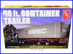 Skill 3 Model Kit 40' Container Trailer 1/24 Scale Model by AMT