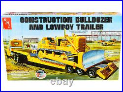 Skill 3 Model Kit Construction Bulldozer & Lowboy Trailer Set 1/25 Amt Amt1218