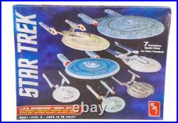 Star Trek 1/2500th scale Enterprise x 7 model kit set by AMT